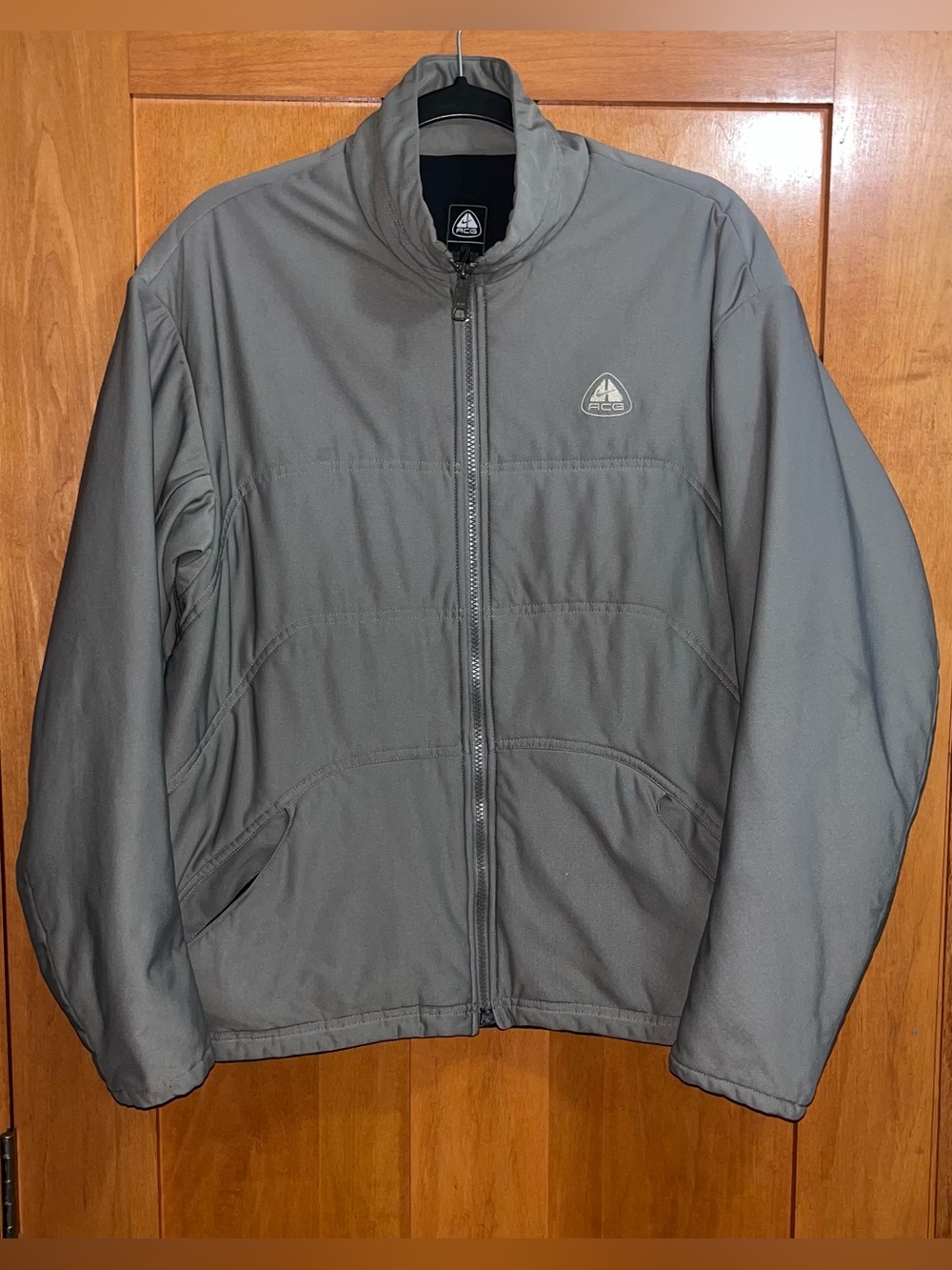 Y2K Nike ACG Thermal Layer 2 Gray Full Zip Jacket Coat Men’s M Polyester Dri-Fit